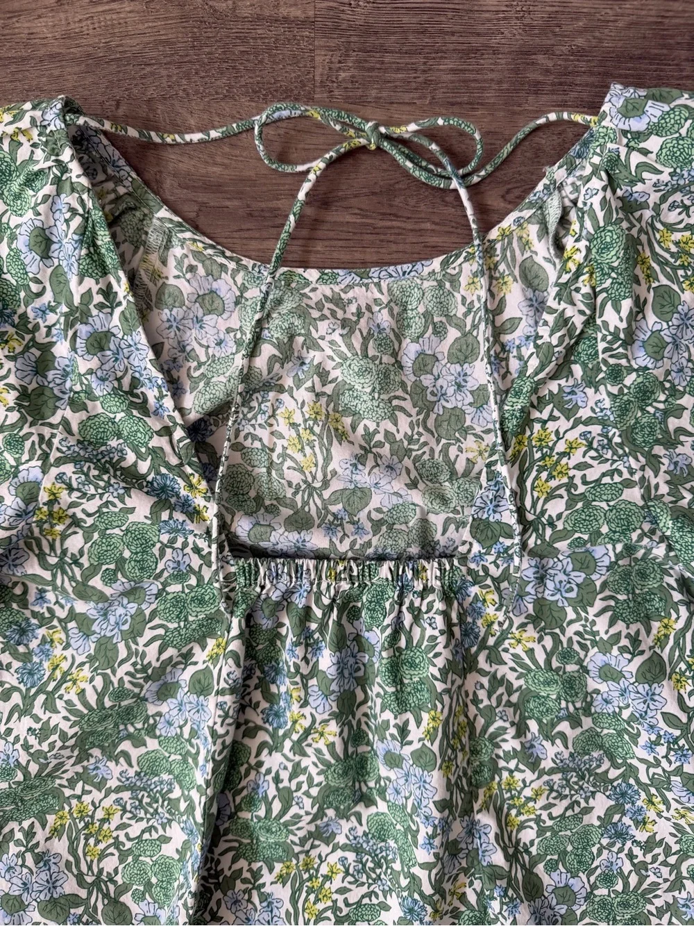 J.Crew Womens Tie-Back Floral Puff Sleeve Top Size 6 Preppy Cottagecore